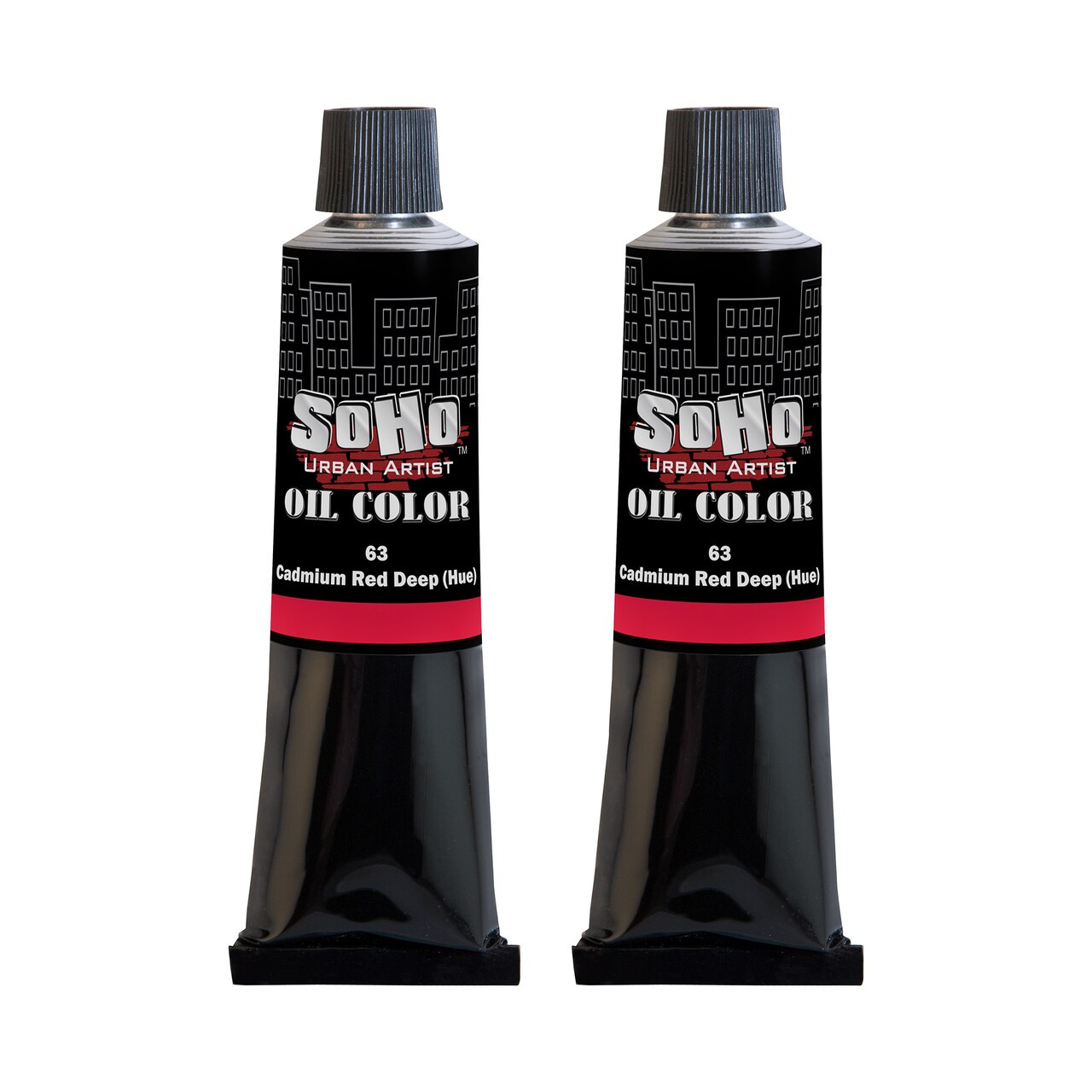 SoHo Urban Artist Oil Paint - 2 Pack, Cadmium Red Deep Hue 2 Pack - 170 ml Tube - Best Valued Oil Colors for Painting with Excellent Pigment Load